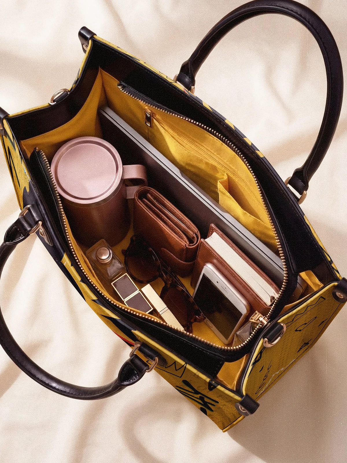 Afroyla "Aina" Lemon Zest Leather Handbag
