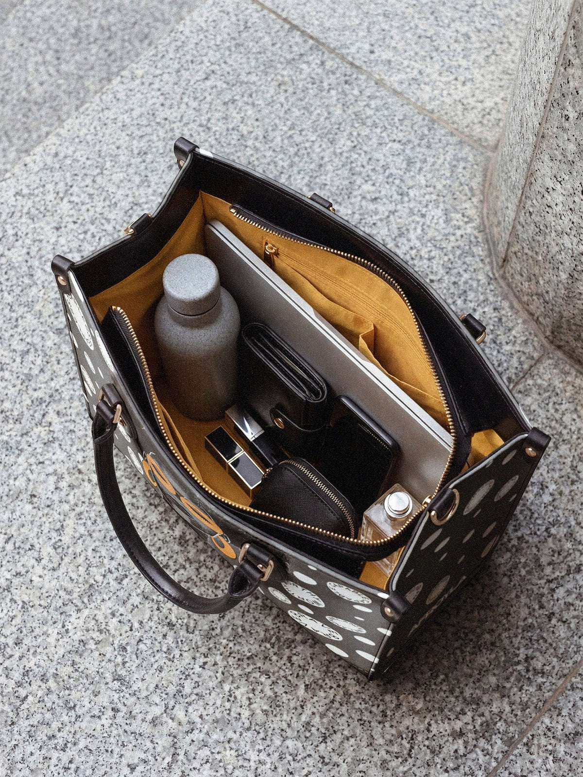 Afroyla "Fahari" Monochrome Leather Handbag