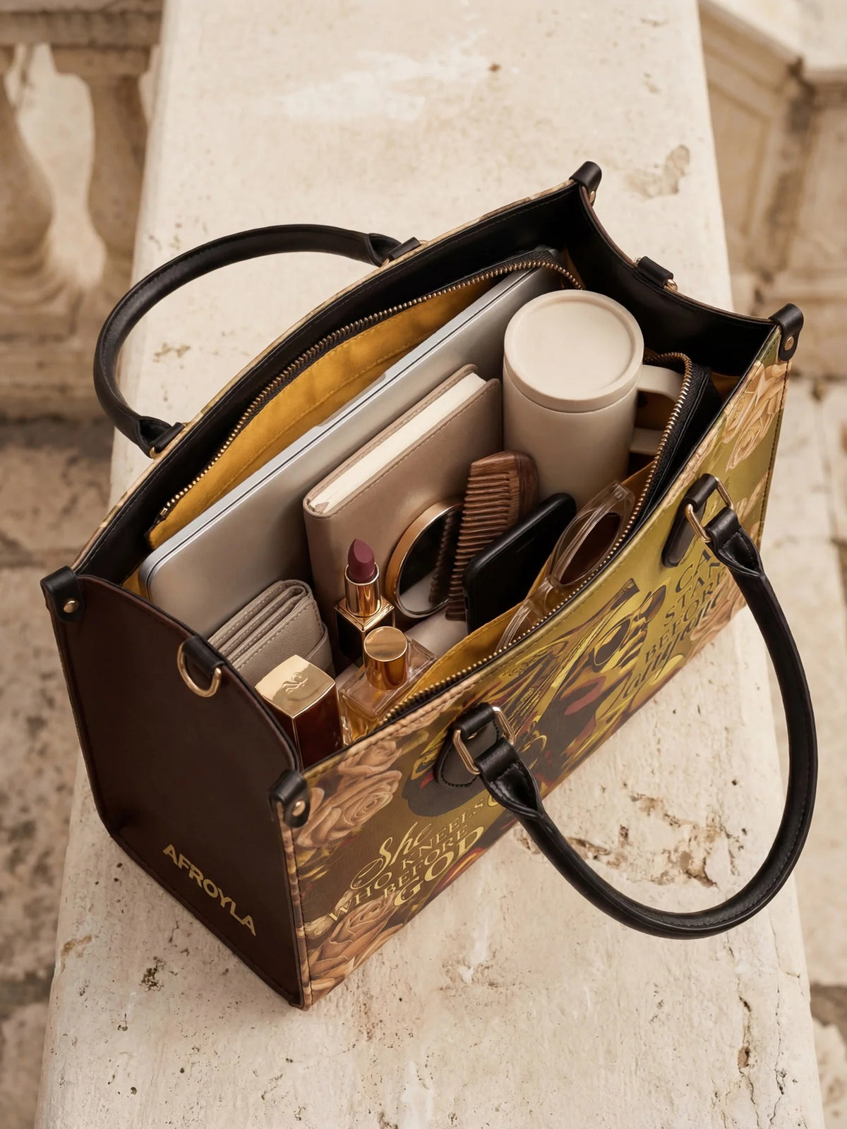 Afroyla "Godfidence" Leather Handbag