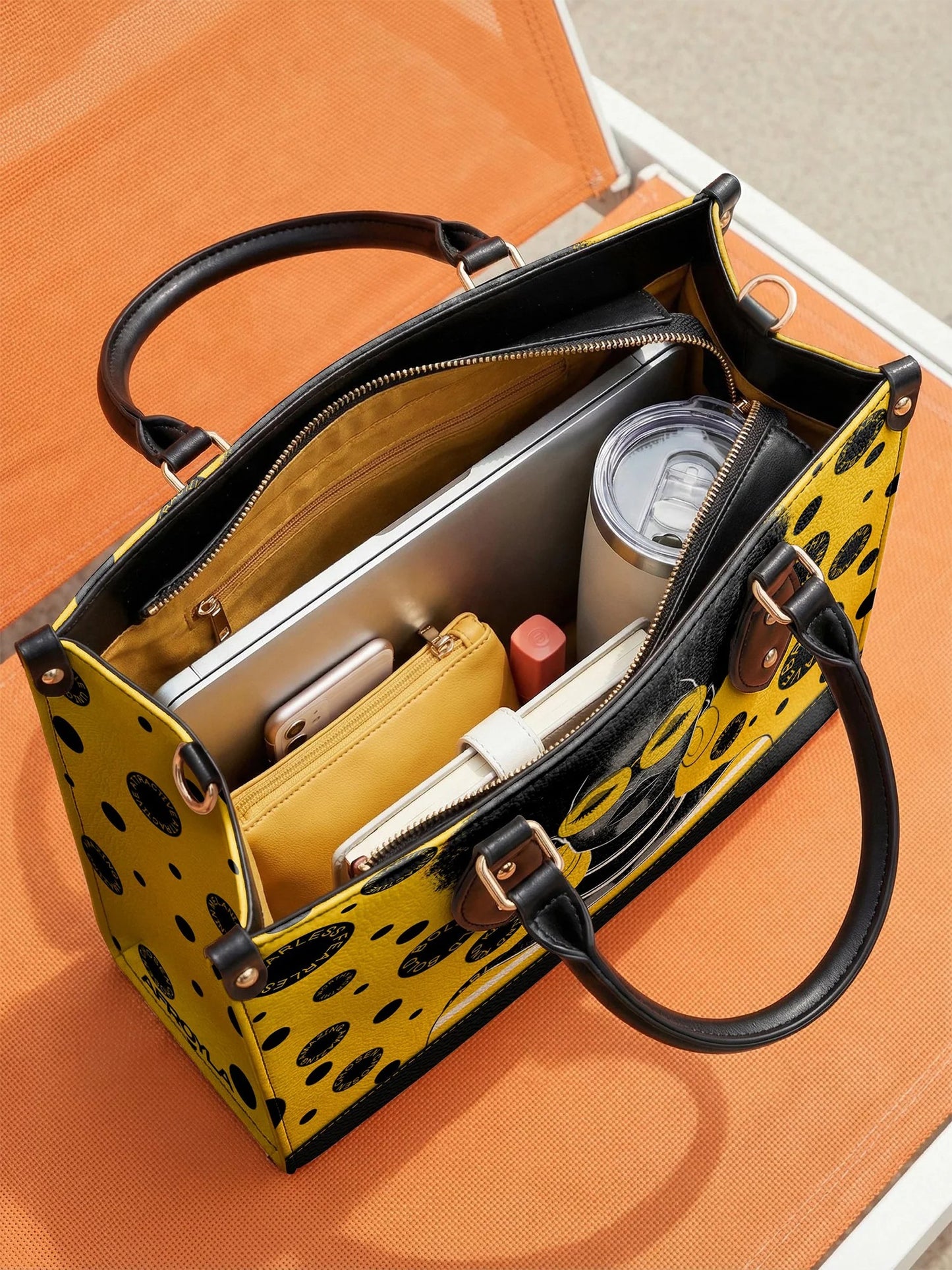 Afroyla "Fahari" Marigold Pop Leather Handbag