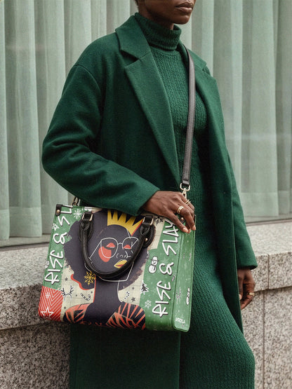 Afroyla "Aina" Lime Pop Xmas Leather Handbag