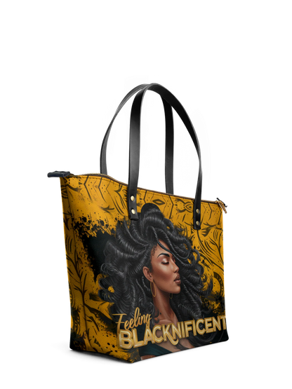 Afroyla "Blacknificent" Leather Tote Bag