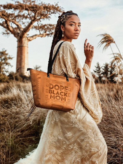 Afroyla "Dope Black Mom" Leather Tote Bag