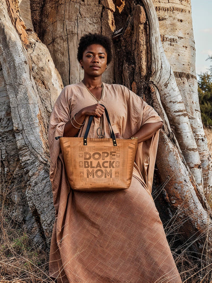 Afroyla "Dope Black Mom" Leather Tote Bag