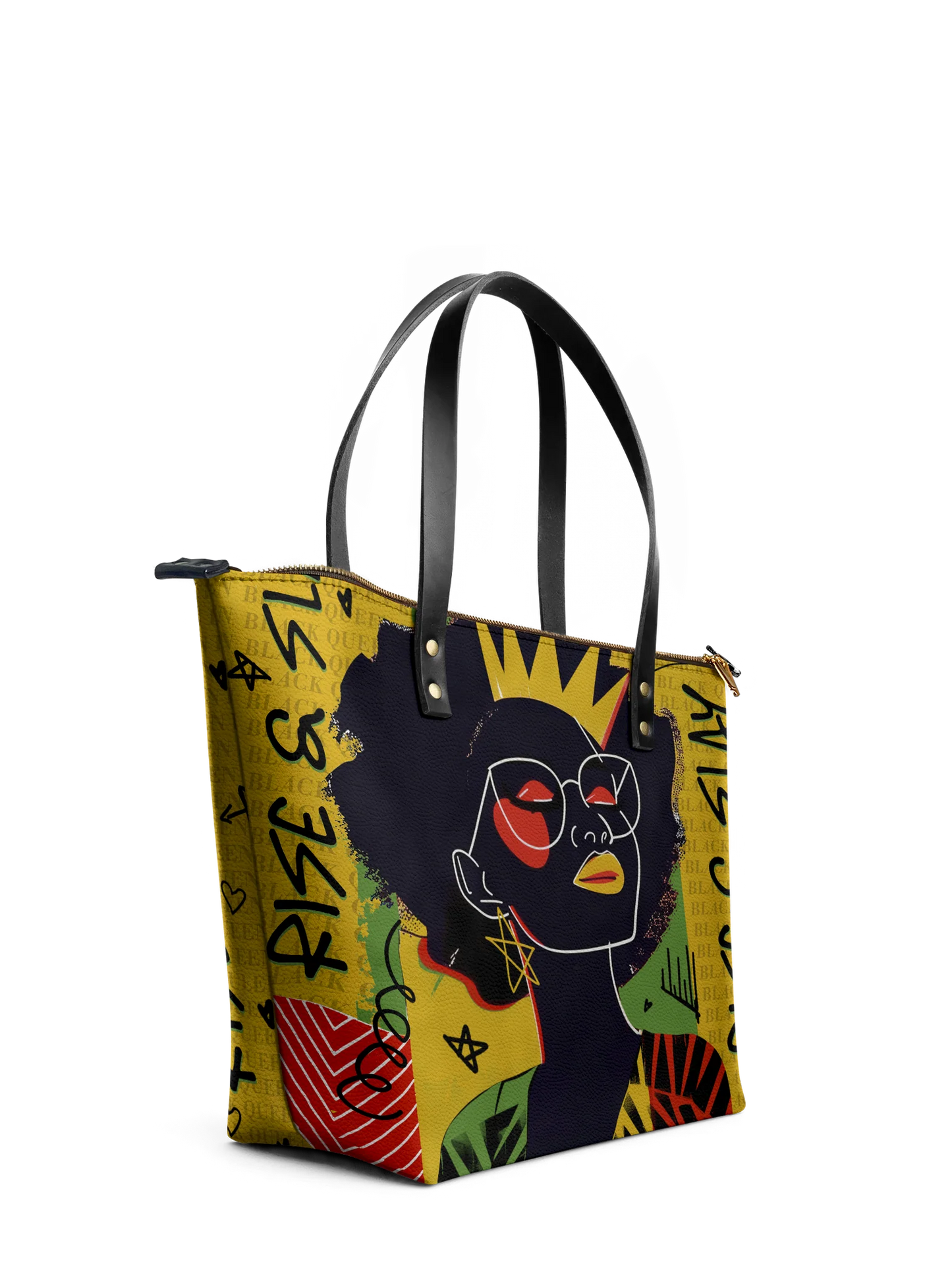 Afroyla "Aina" Lemon Zest Leather Tote Bag