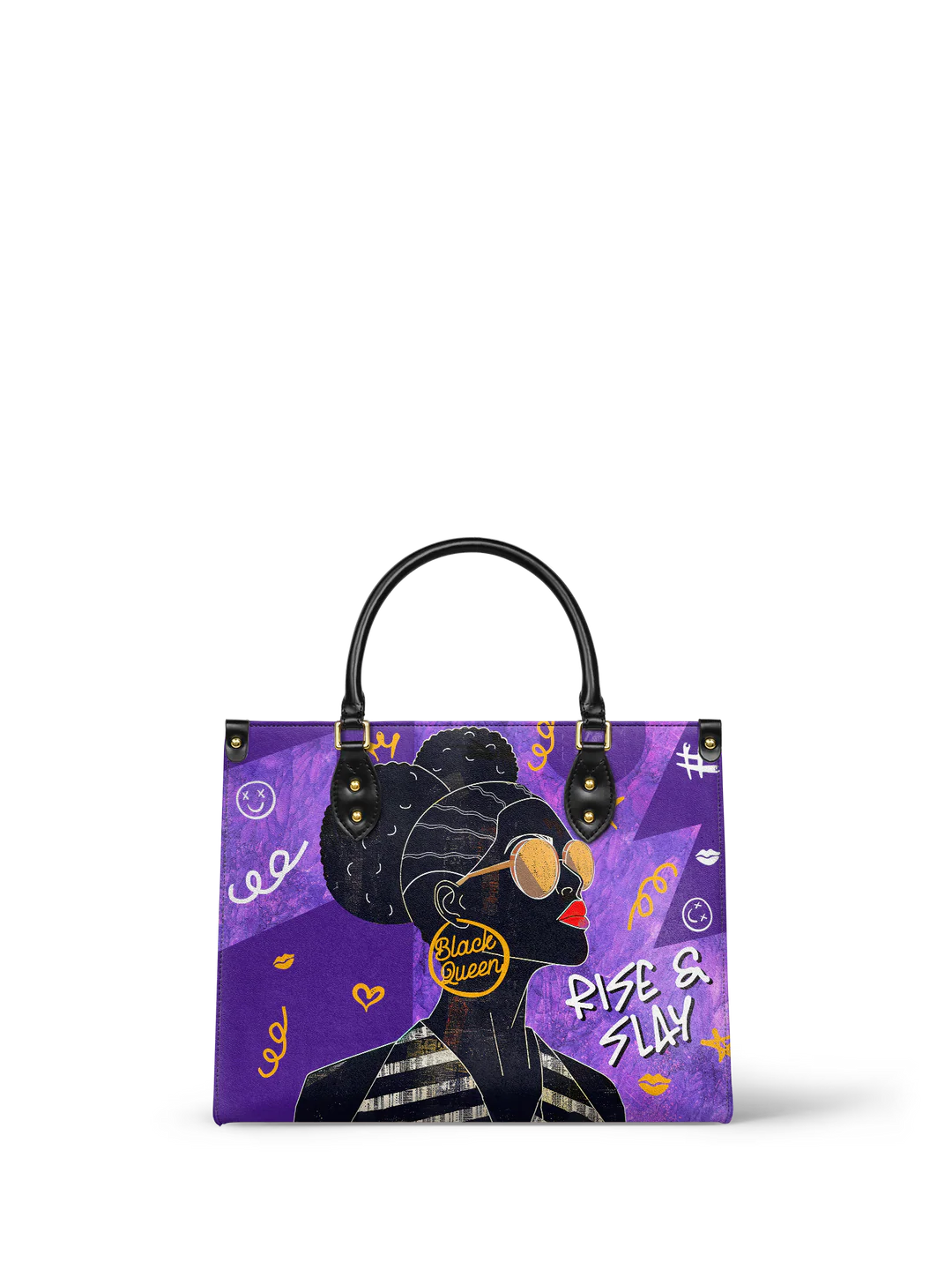 Afroyla "Sanaa" Purple Crayon Leather Handbag