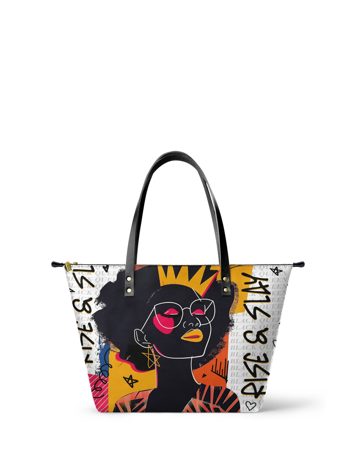 Afroyla "Aina" Coconut White Leather Tote Bag