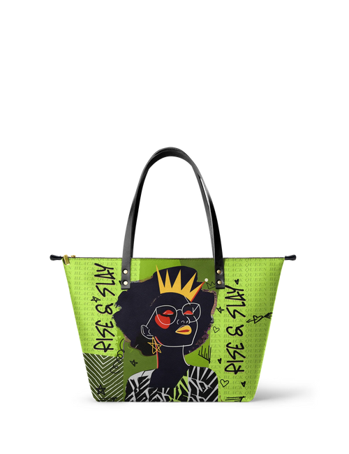 Afroyla "Aina" Lime Pop Leather Tote Bag