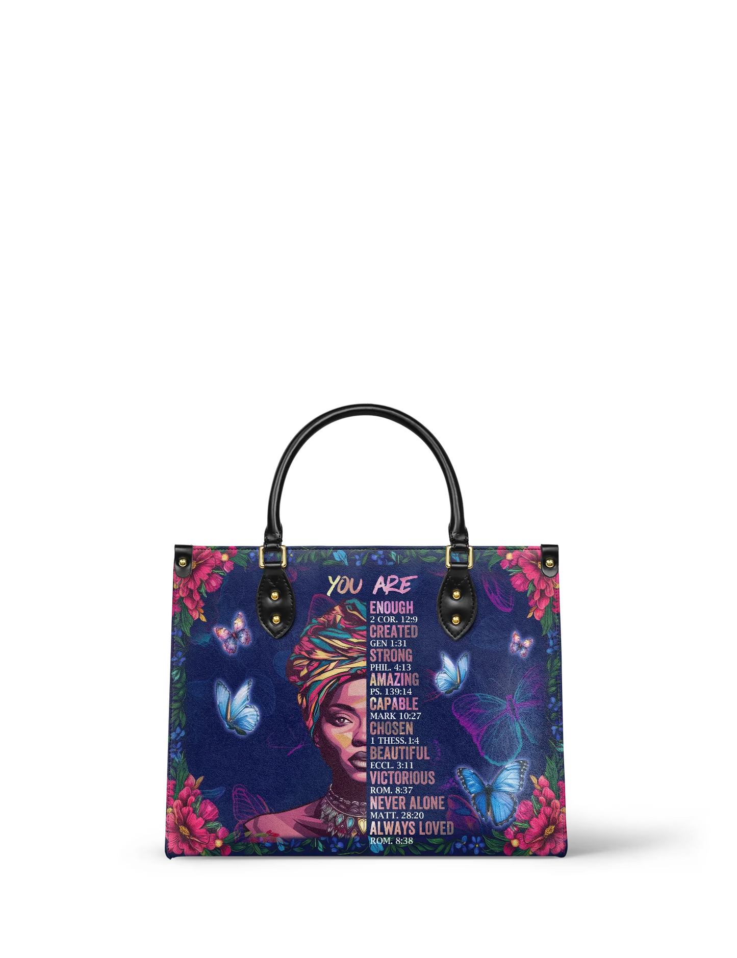 Afroyla "Imani" Blue Orchid Leather Handbag