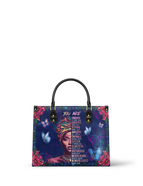 Afroyla "Imani" Blue Orchid Leather Handbag