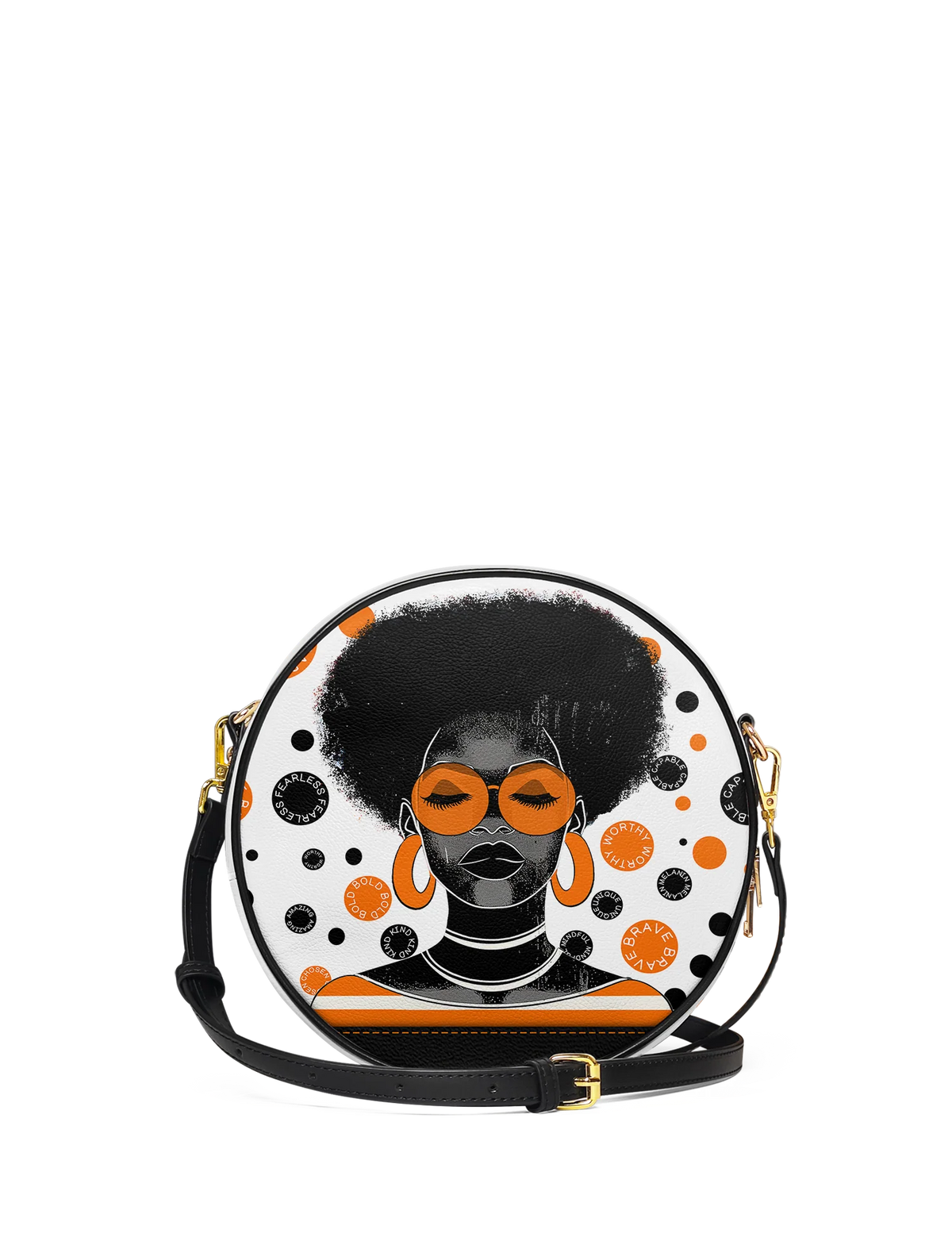 Afroyla "Fahari" Marshmallow Citrus Circle Crossbody Bag