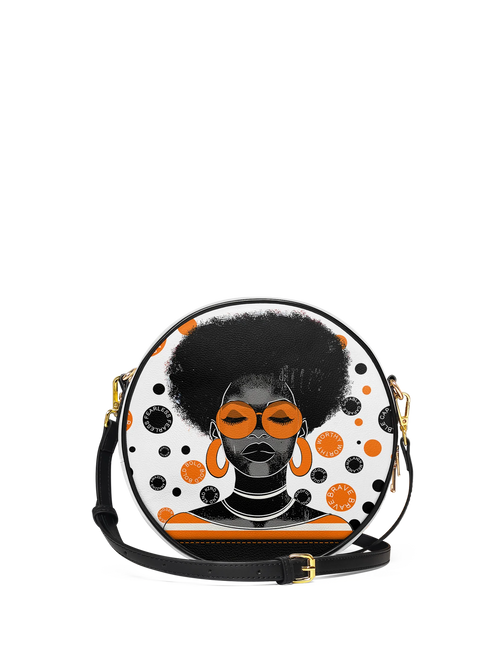 Afroyla "Fahari" Marshmallow Citrus Circle Crossbody Bag