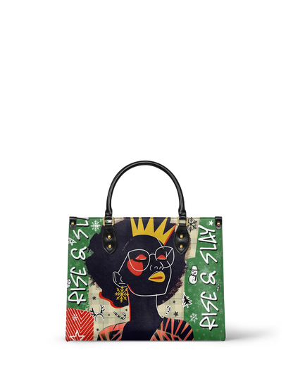 Afroyla "Aina" Lime Pop Xmas Leather Handbag
