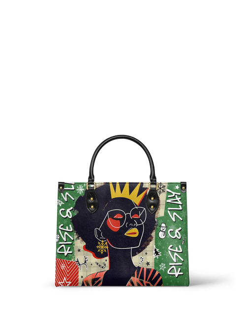 Afroyla "Aina" Lime Pop Xmas Leather Handbag