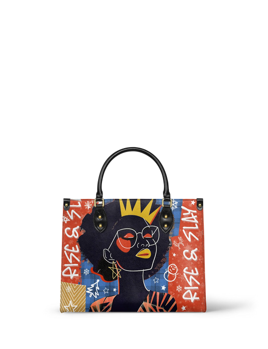 Afroyla "Aina" Frosted Cherry Leather Handbag