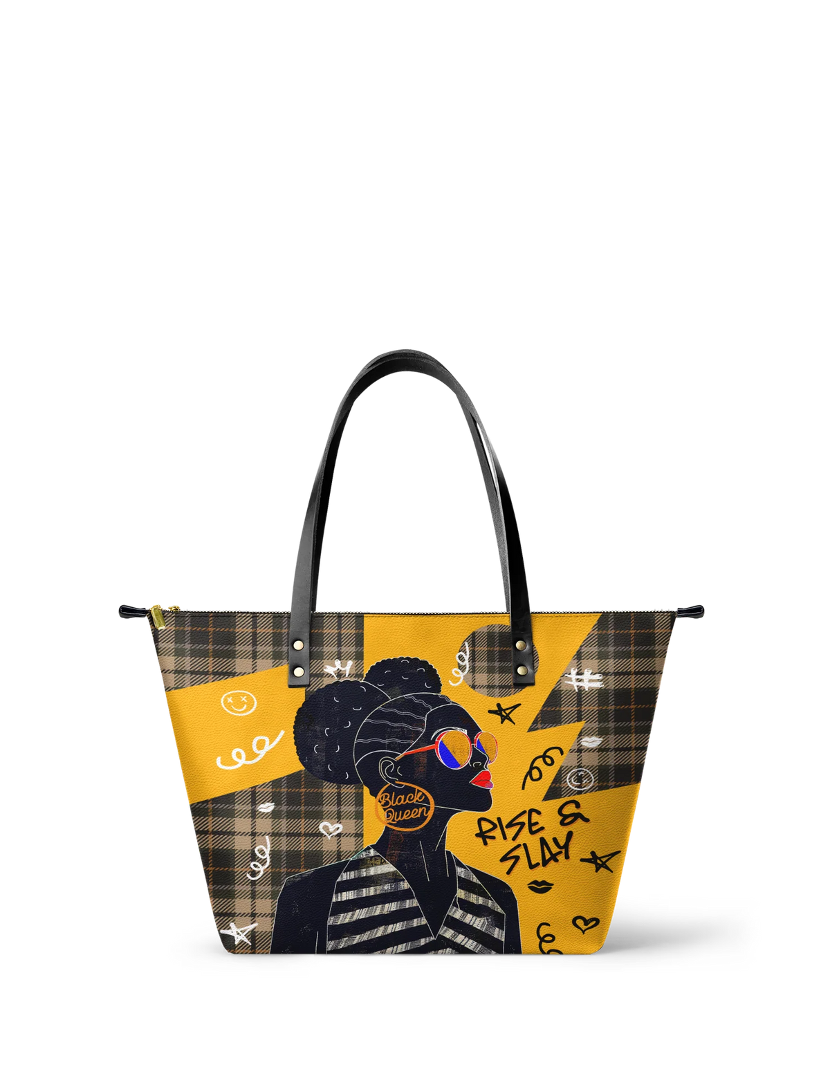 Afroyla "Sanaa" Cornbread Leather Tote Bag