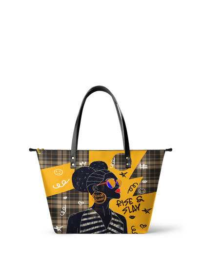 Afroyla "Sanaa" Cornbread Leather Tote Bag