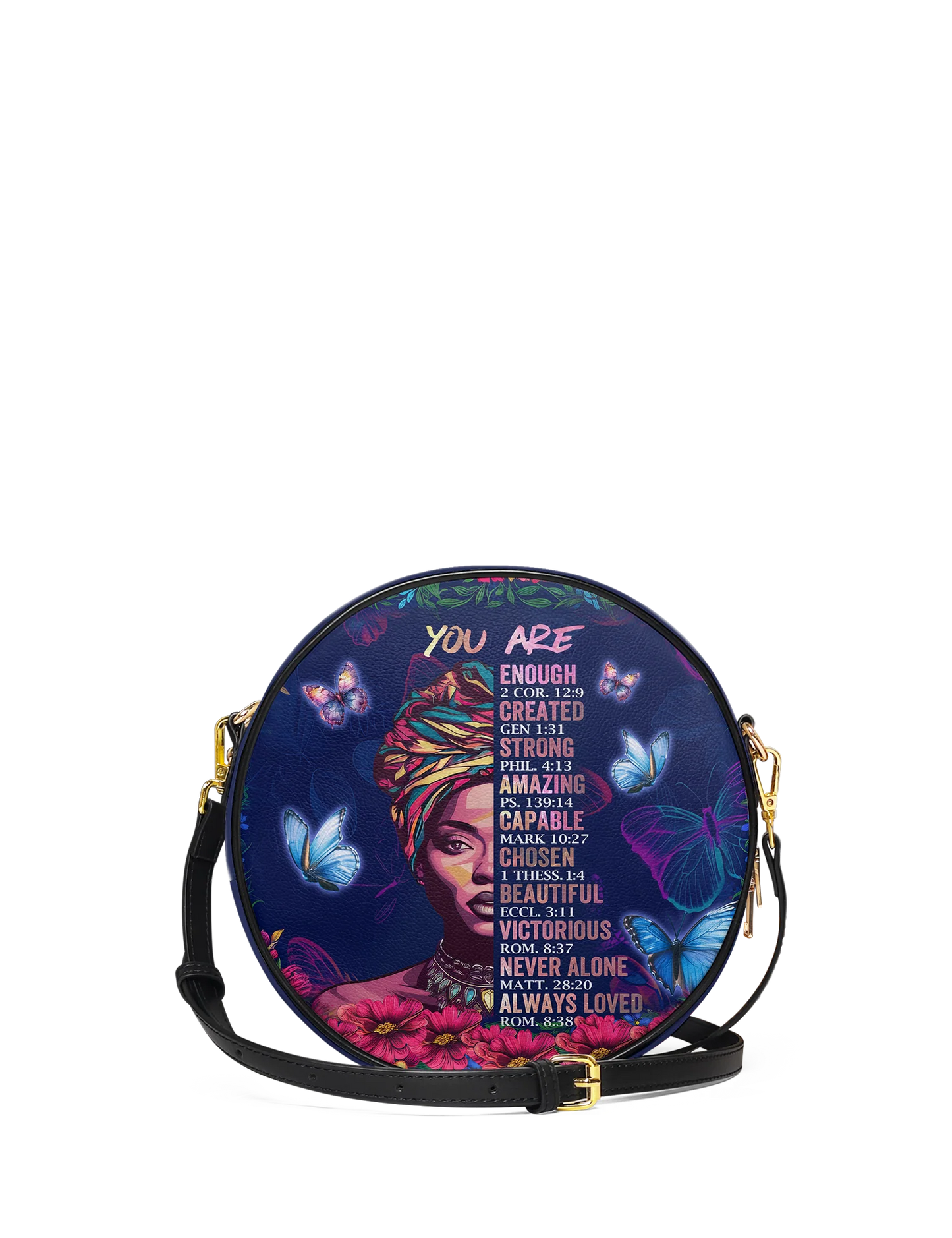 Afroyla "Imani" Blue Orchid Circle Crossbody Bag