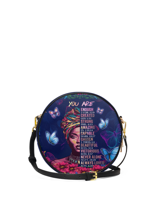 Afroyla "Imani" Blue Orchid Circle Crossbody Bag