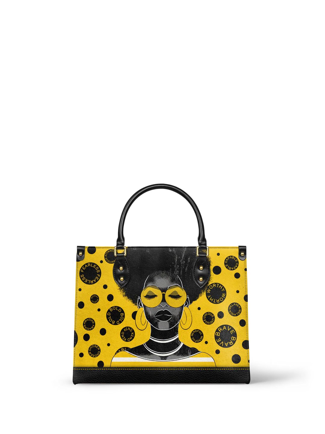 Afroyla "Fahari" Marigold Pop Leather Handbag