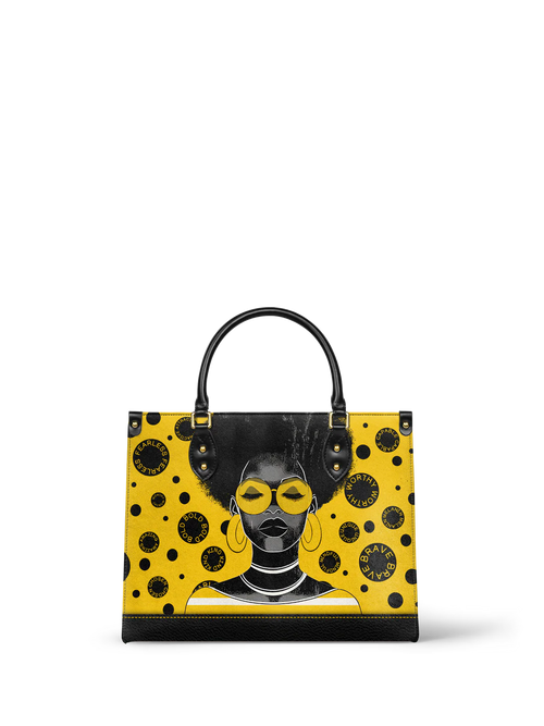 Afroyla "Fahari" Marigold Pop Leather Handbag
