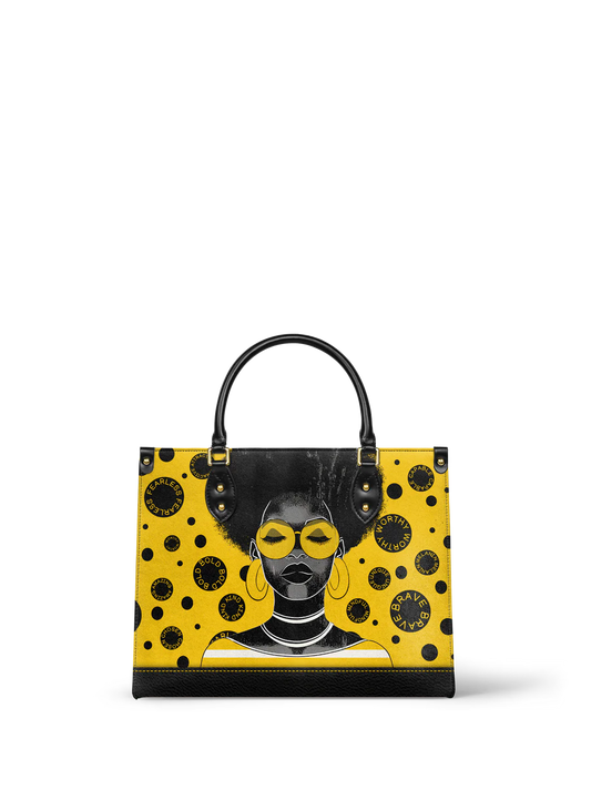 Afroyla "Fahari" Marigold Pop Leather Handbag