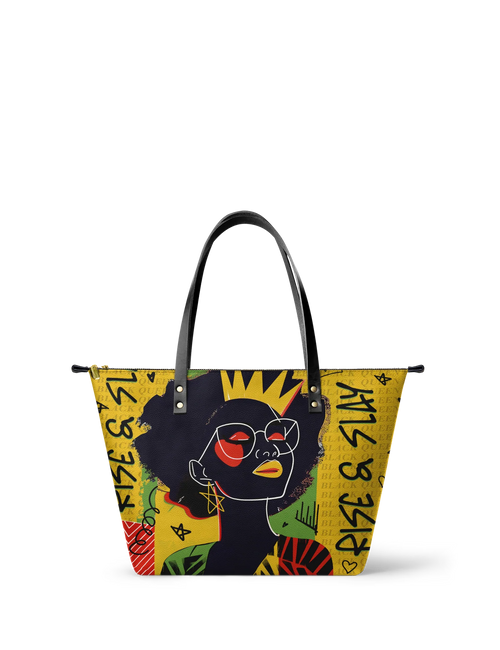 Afroyla "Aina" Lemon Zest Leather Tote Bag