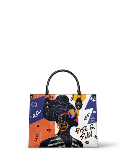 Afroyla "Sanaa" Salt Pop Leather Handbag