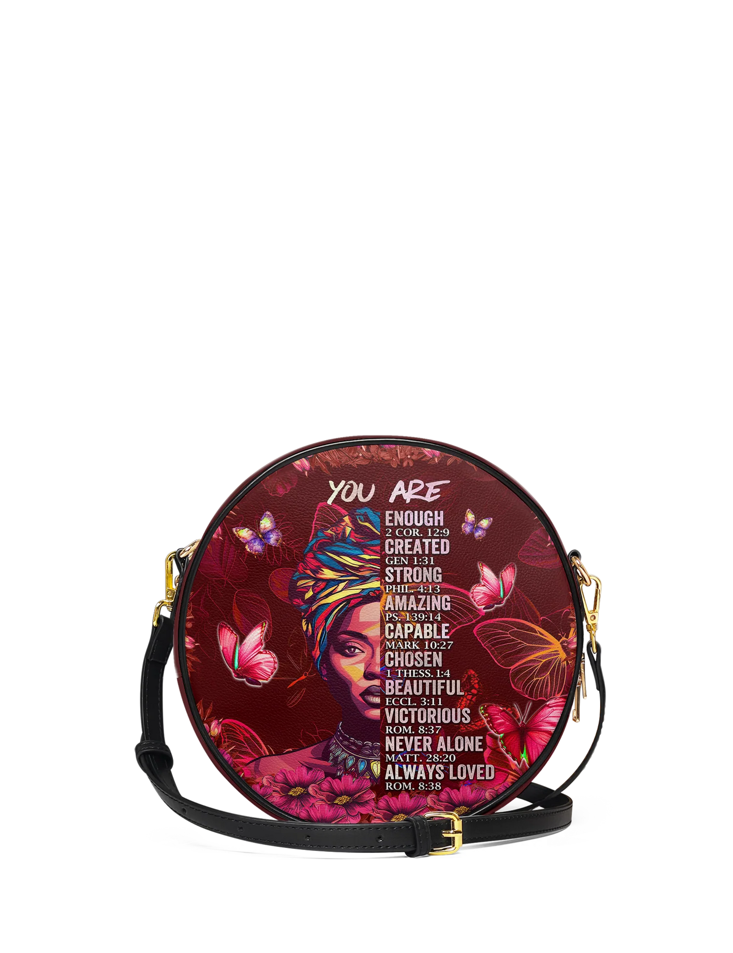 Afroyla "Imani" Pomegranate Red Circle Crossbody Bag