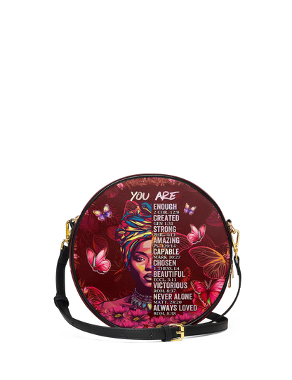 Afroyla "Imani" Pomegranate Red Circle Crossbody Bag