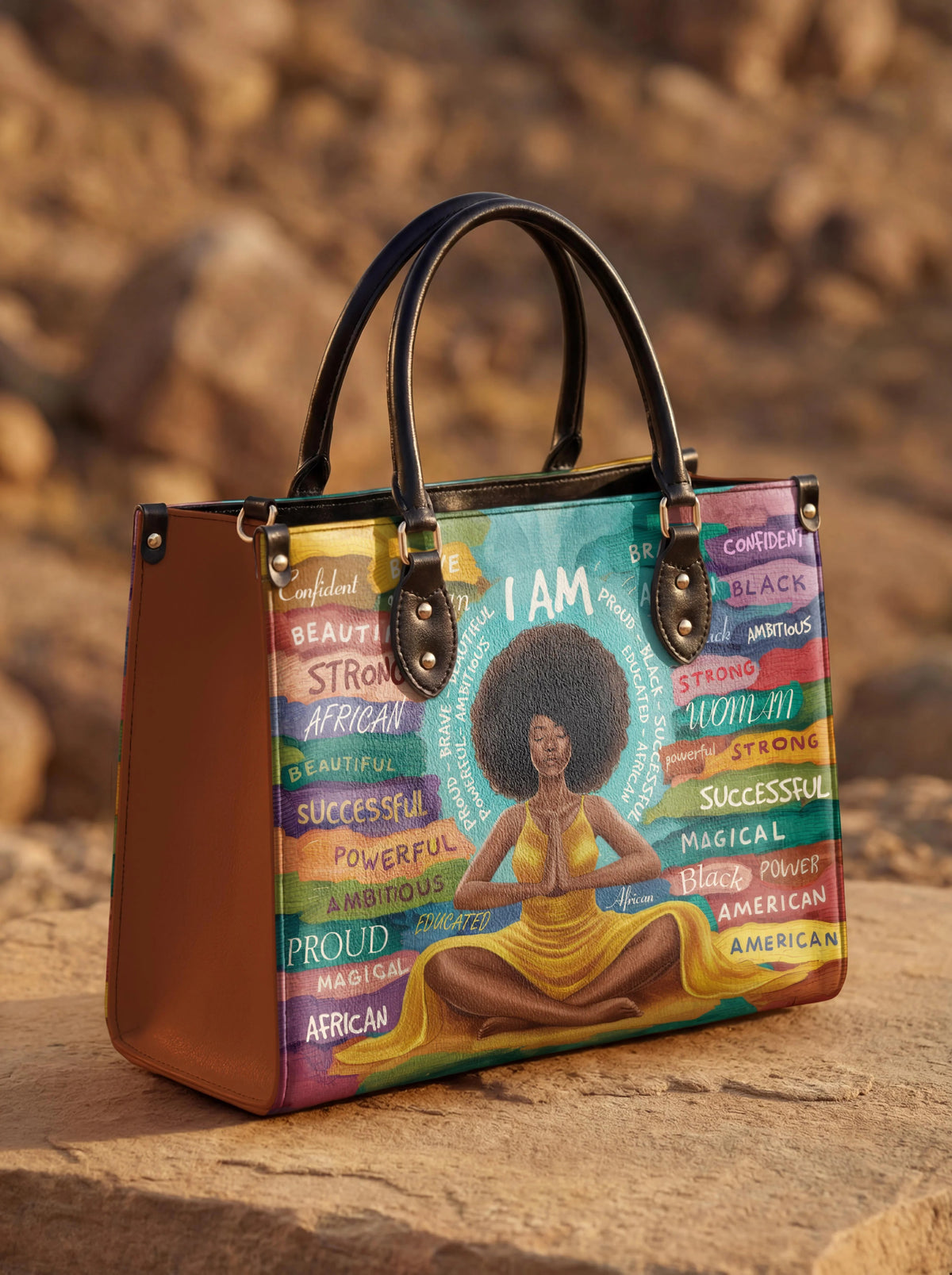 Afroyla "AfroEssence" Leather Handbag