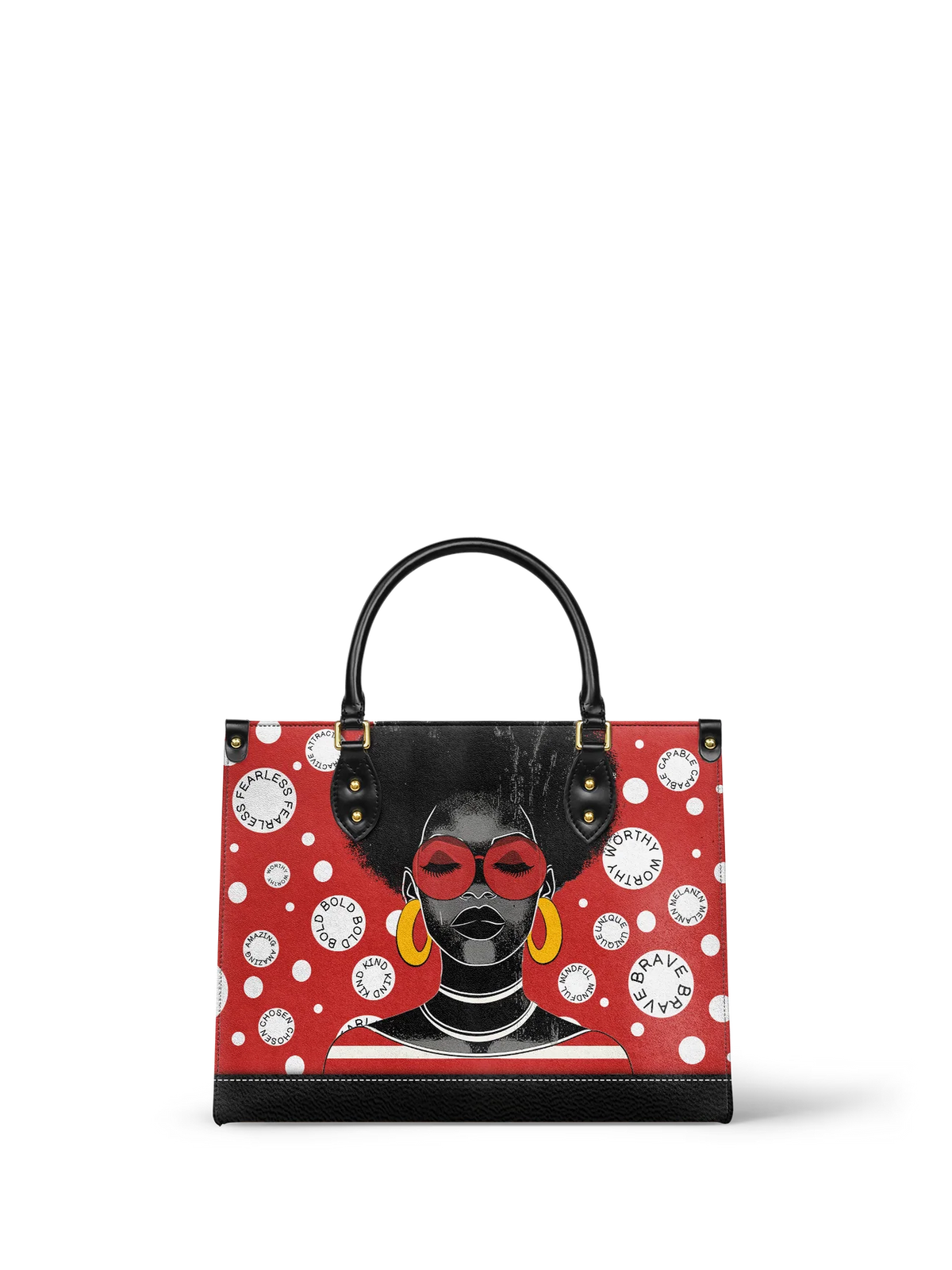 Afroyla "Fahari" Strawberry Pop Leather Handbag