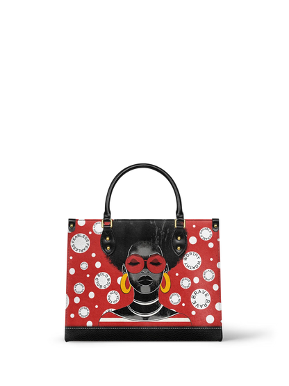 Afroyla "Fahari" Strawberry Pop Leather Handbag