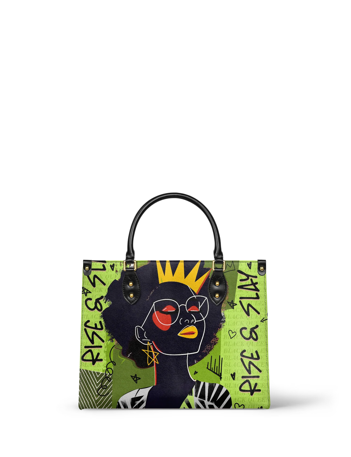 Afroyla "Aina" Lime Pop Leather Handbag