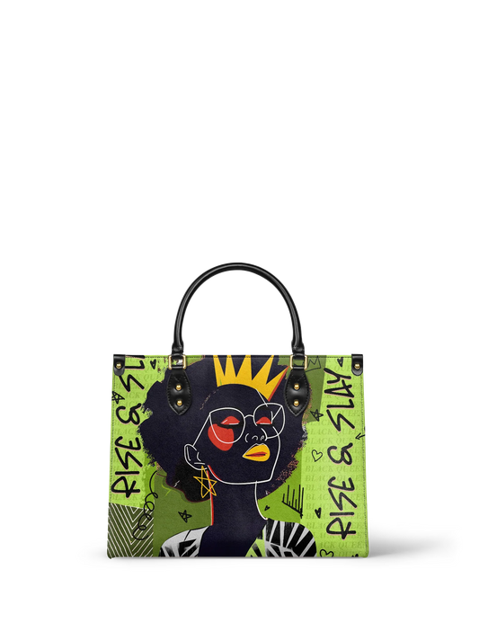 Afroyla "Aina" Lime Pop Leather Handbag
