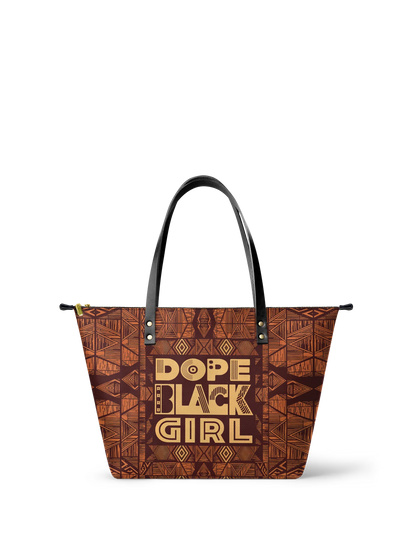 Afroyla "Dope Black Girl" Leather Tote Bag