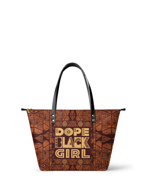 Afroyla "Dope Black Girl" Leather Tote Bag