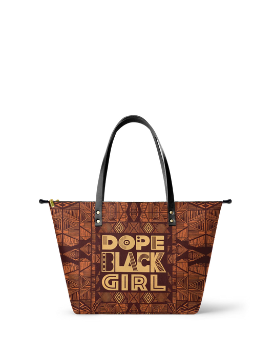 Afroyla "Dope Black Girl" Leather Tote Bag