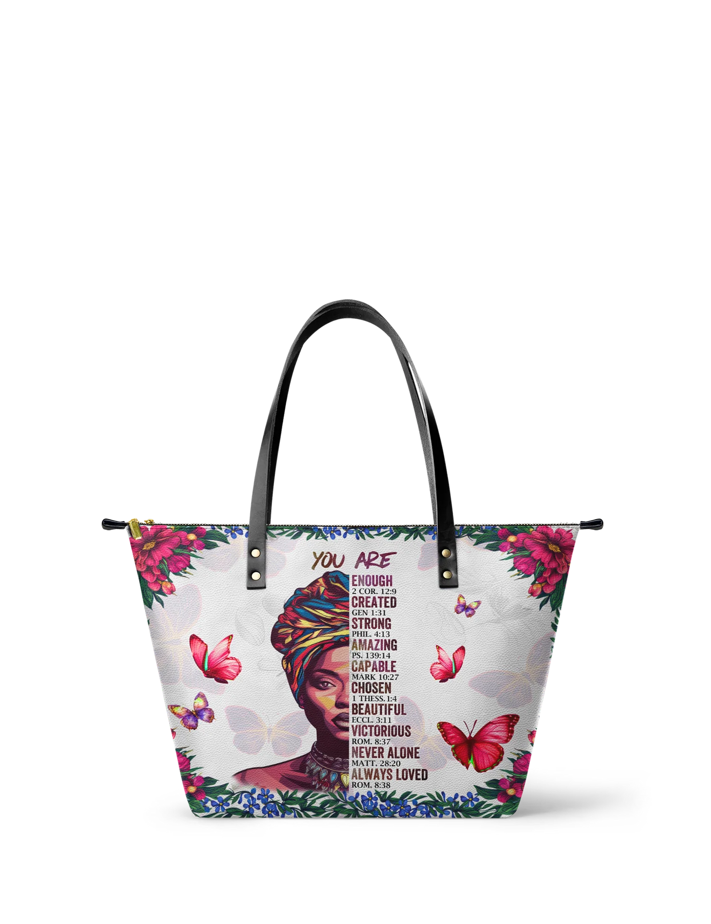 Afroyla "Imani" Dove White Leather Tote Bag