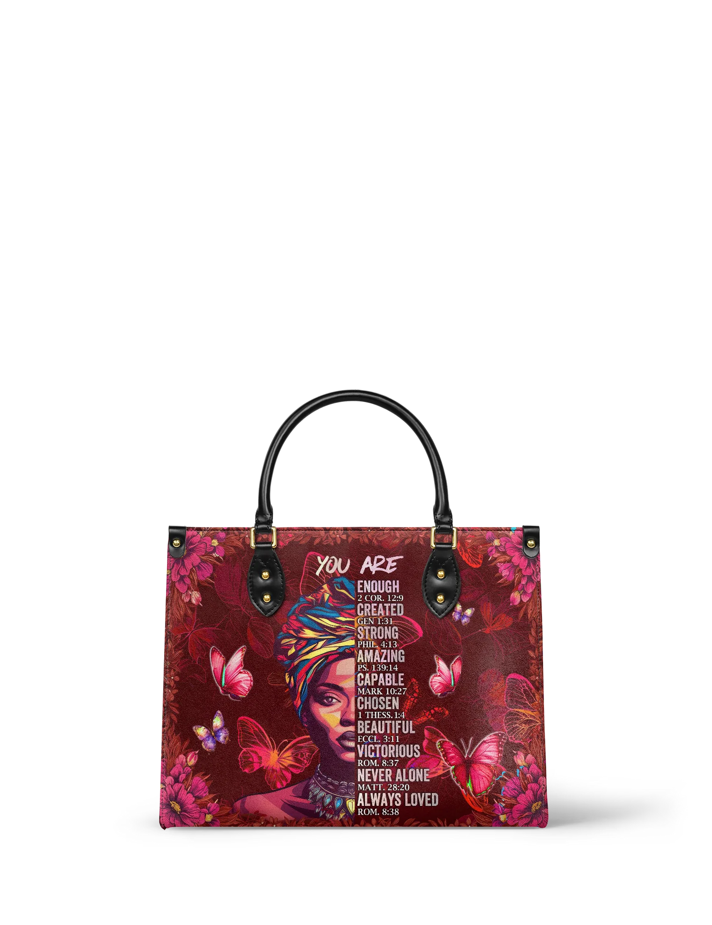 Afroyla "Imani" Pomegranate Red Leather Handbag