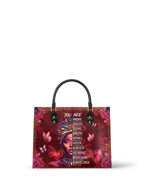 Afroyla "Imani" Pomegranate Red Leather Handbag