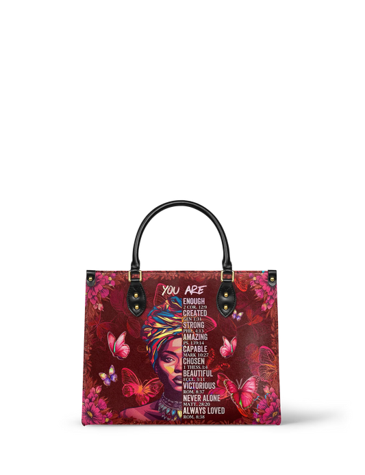 Afroyla "Imani" Pomegranate Red Leather Handbag