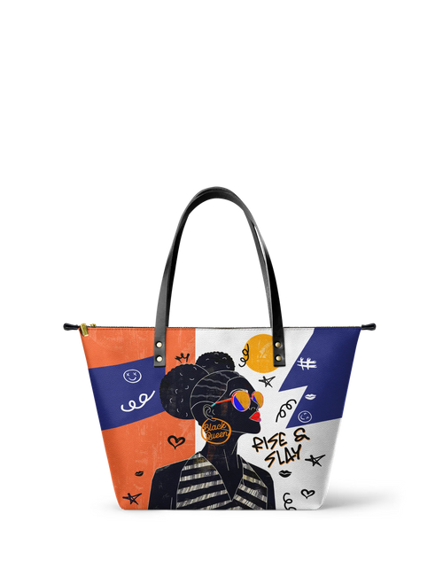 Afroyla "Sanaa" Salt Pop Leather Tote Bag