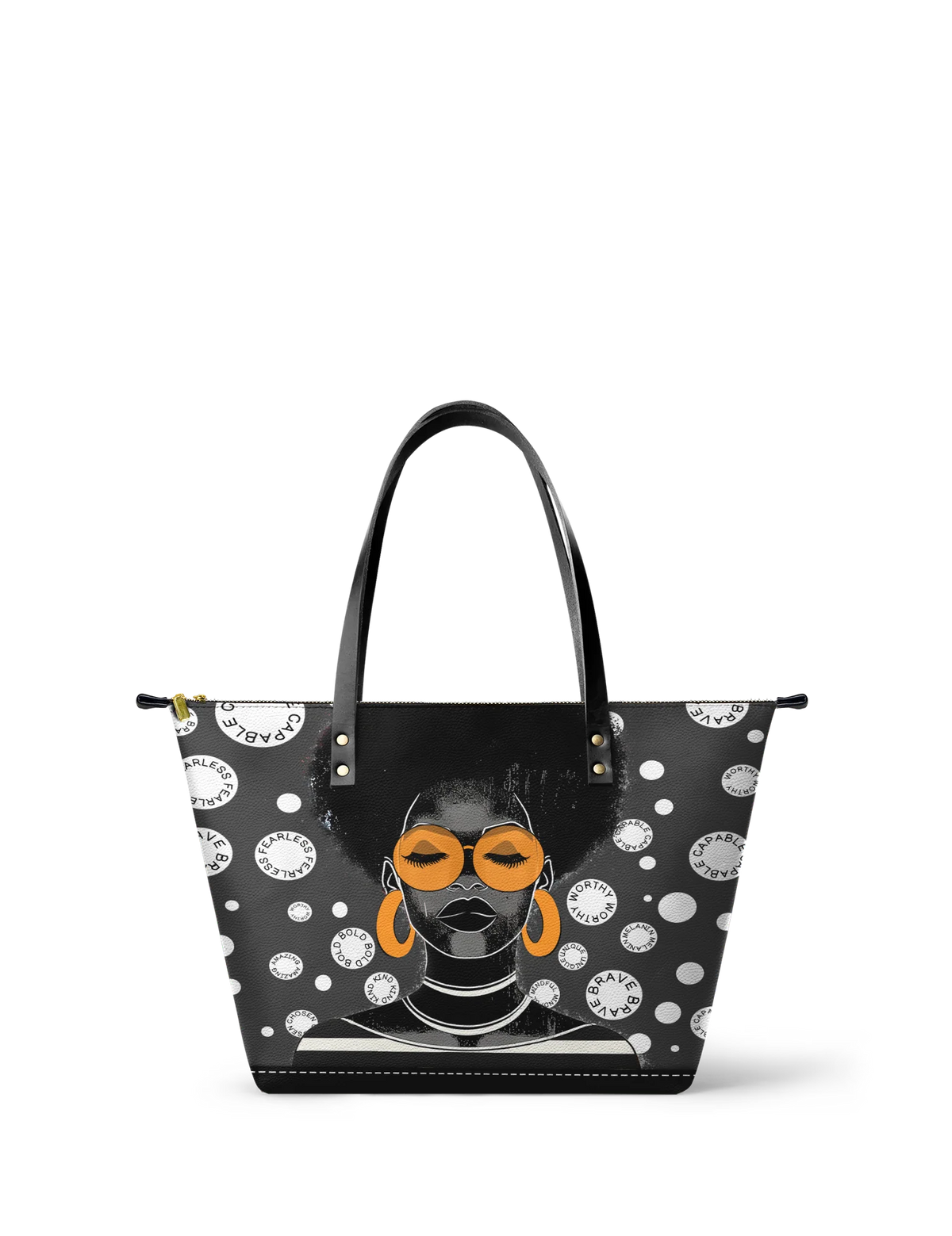 Afroyla "Fahari" Monochrome Leather Tote Bag