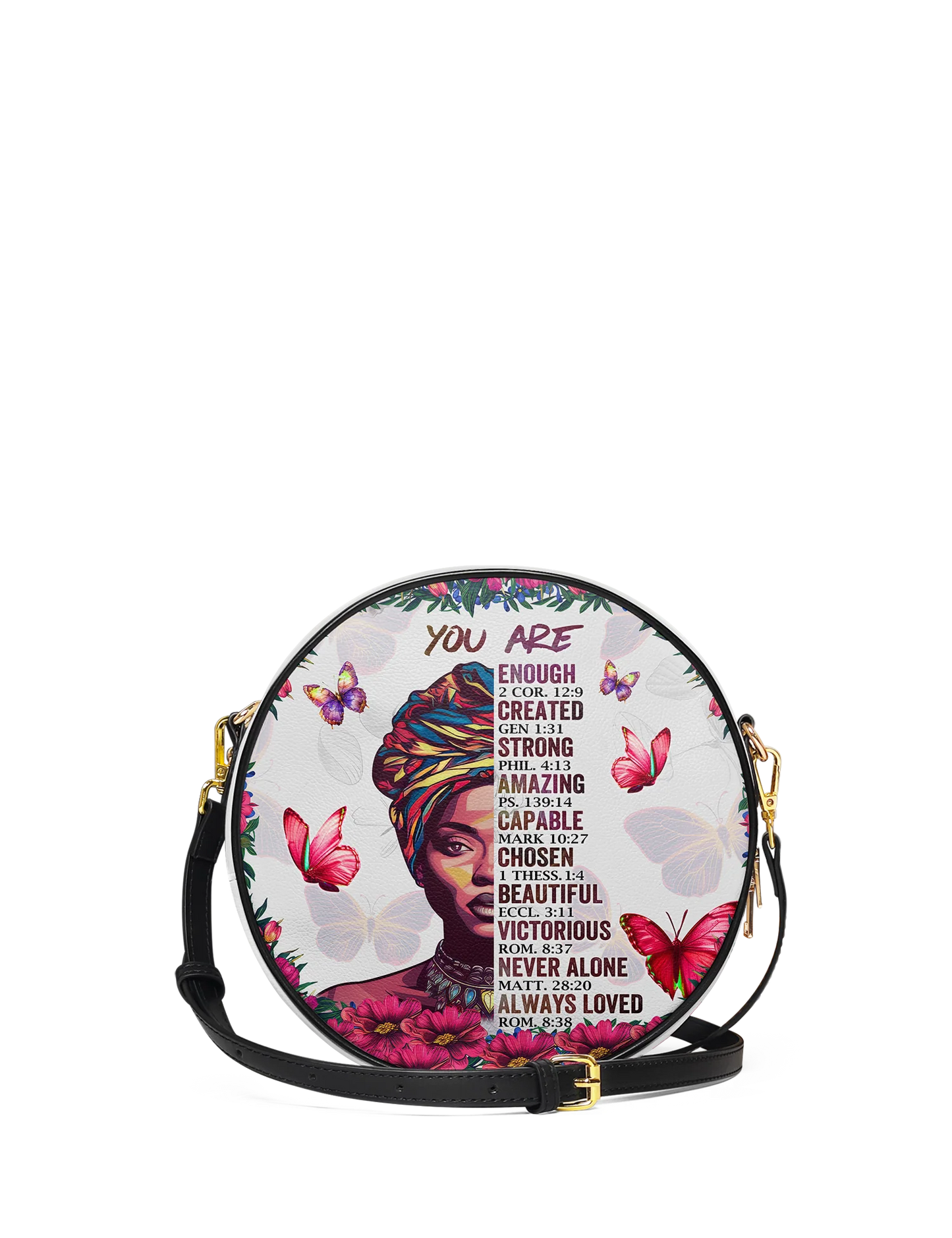 Afroyla "Imani" Dove White Circle Crossbody Bag