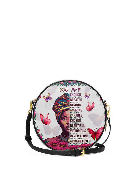 Afroyla "Imani" Dove White Circle Crossbody Bag