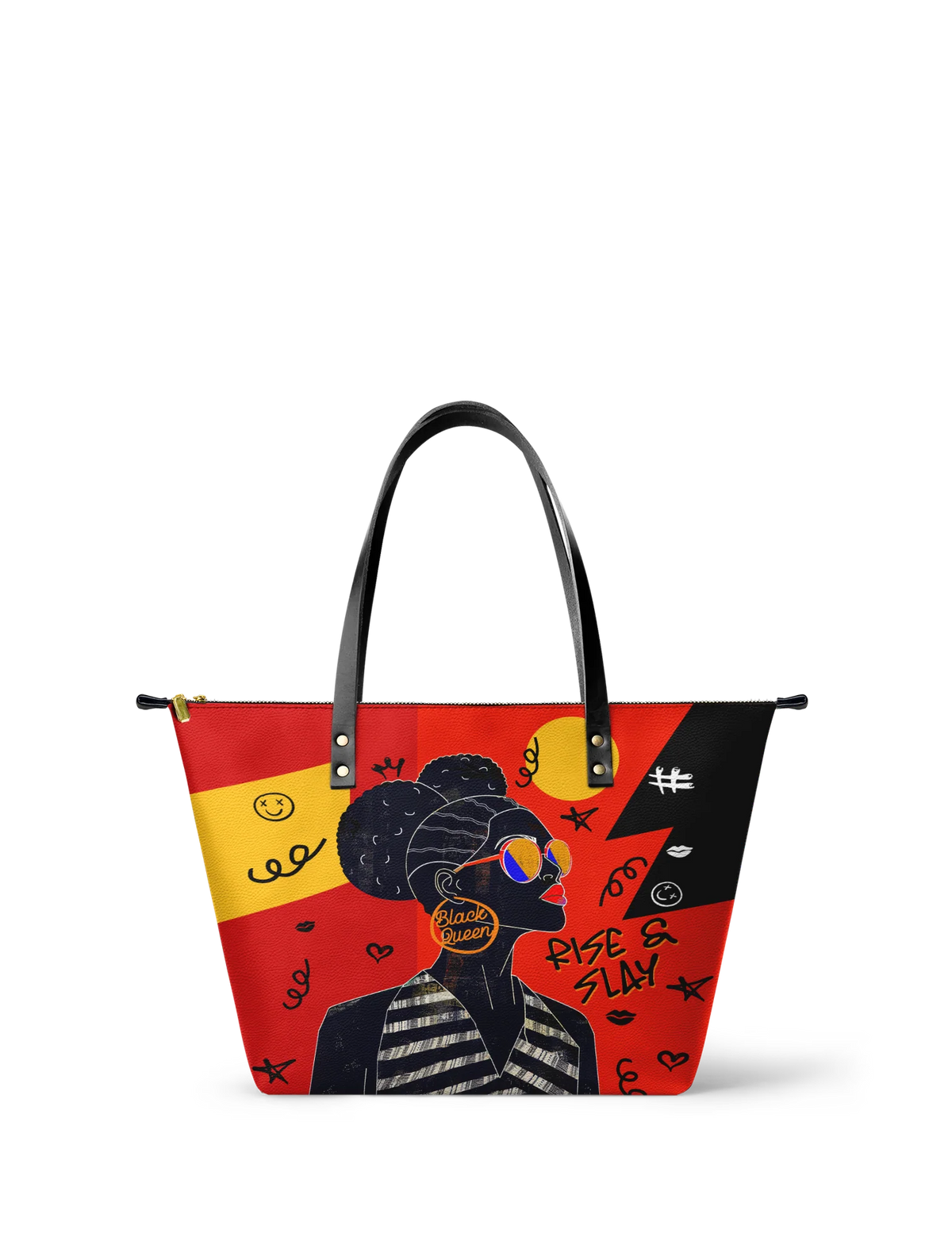 Afroyla "Sanaa" Paprika Leather Tote Bag