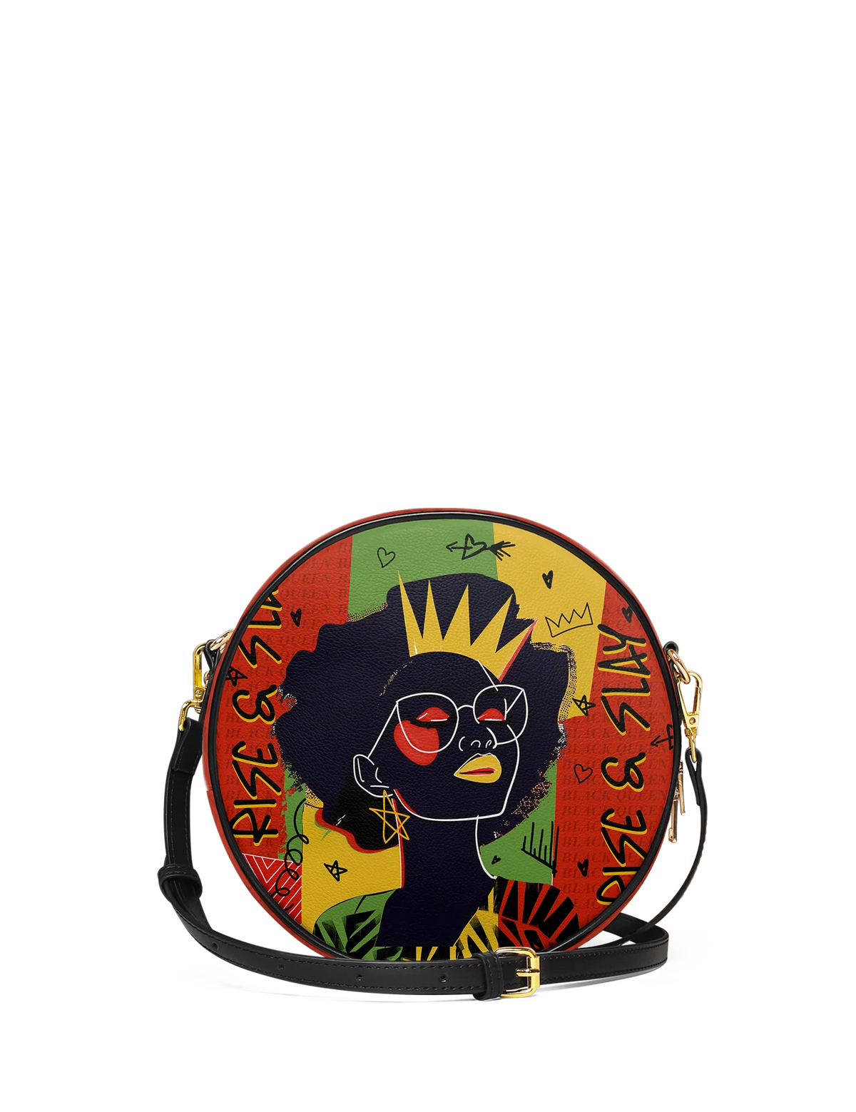 Afroyla "Aina" Flame Red Circle Crossbody Bag