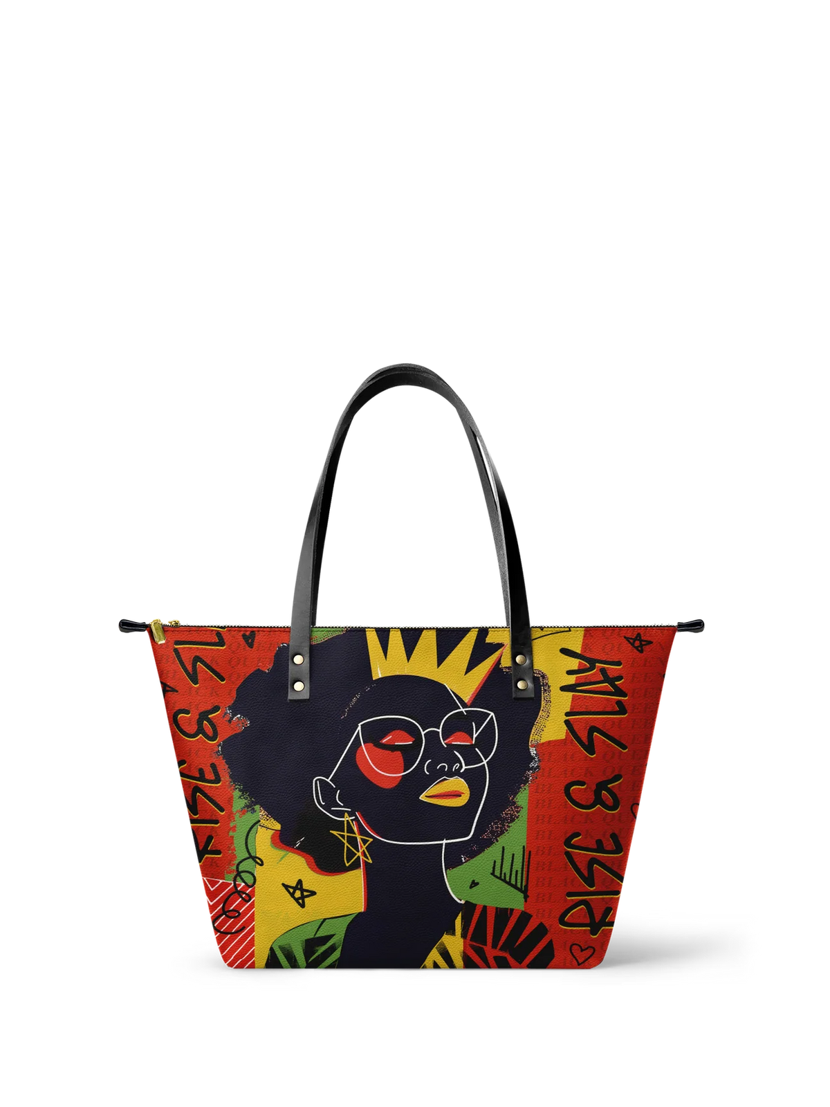 Afroyla "Aina" Flame Red Leather Tote Bag