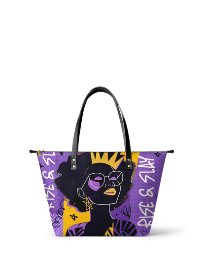 Afroyla "Aina" Grape Soda Leather Tote Bag